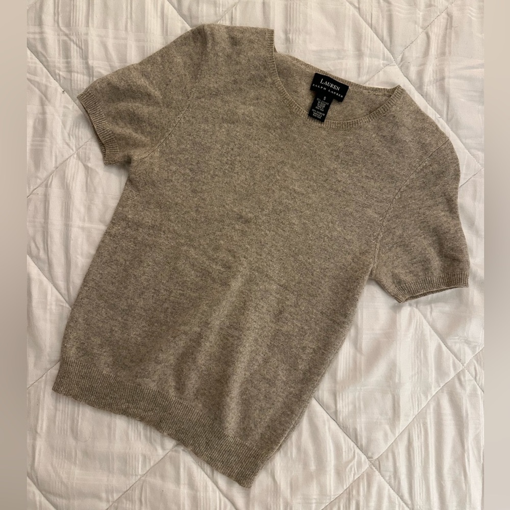 short-sleeve cashmere ralph lauren sweater